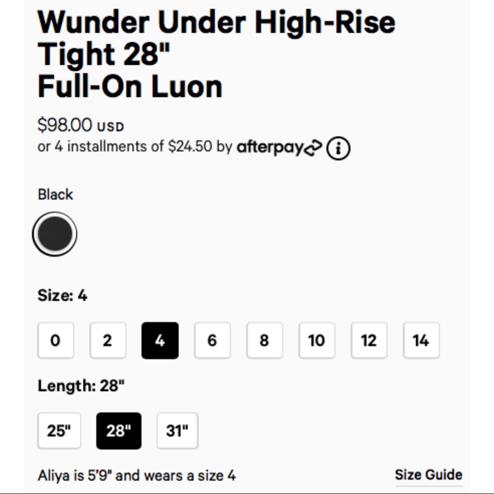 Lululemon WunderUnder HighRise Leggings Blk NWOT 4 - Picture 6 of 11